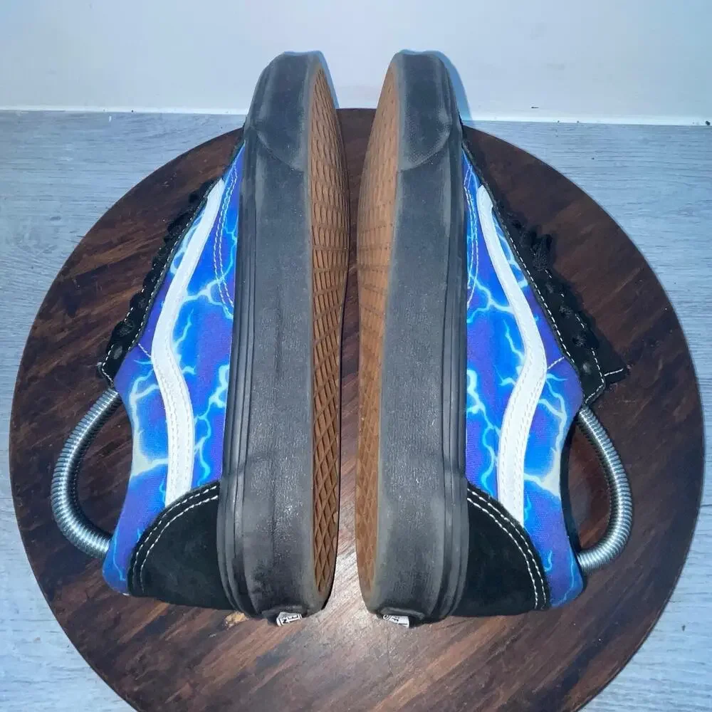 Vans Old Skool Blue Lightning Athletic Shoes Sneakers Unisex Mens 6.5 Womens 8